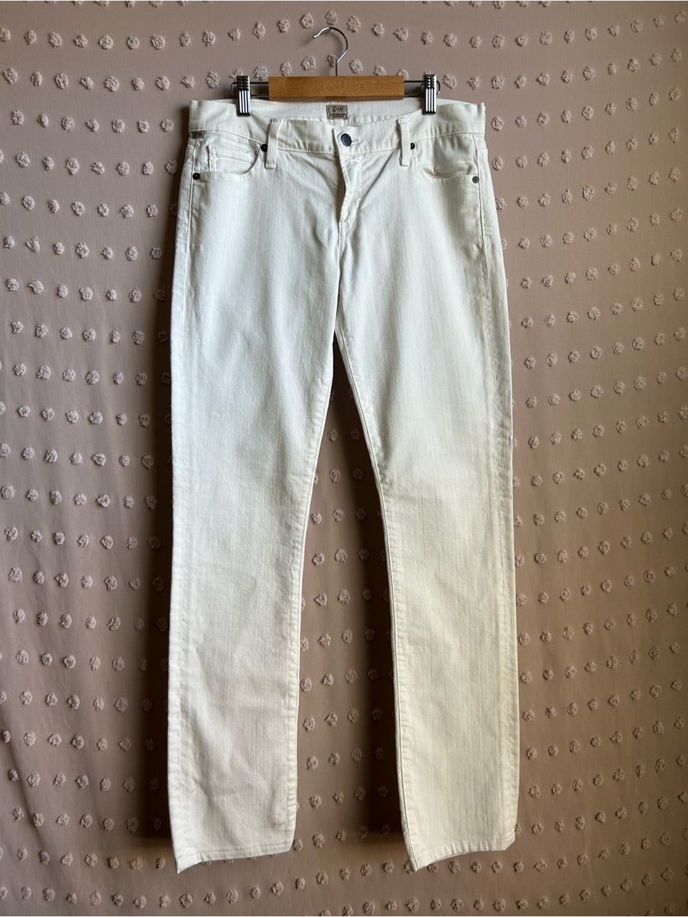 Citizens of Humanity Ava Low Rise Straight Leg Jean Sz 28 White